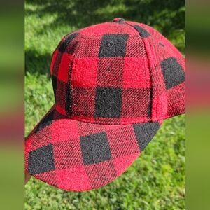 Red and Black Plaid Cap